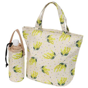 Bolso de Mano Plegable Impermeable de Poliéster con Cierre de Cremallera y Diseño de Mimosa, Serie Plus, Botella Térmica - Product Image 4