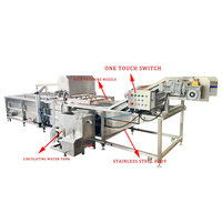 Laveuse à bande transporteuse à bulles d'air pour fruits, légumes, maïs, noix, machine de lavage et de séchage avec moteur, pompe et roulement, capacité 500-800 kg/h