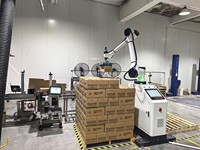 Robot de palettisation collaboratif mobile, bras robotique automatique pour l'empilage de cartons et de caisses, palettiseur pour ligne d'assemblage d'emballage