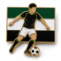 En gros, Pin's de revers en émail sur le thème du football, motifs Slide Tackle, Rainbow Flick, Free Kick, Badge métallique personnalisé, Cadeau sportif