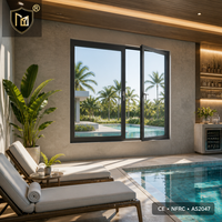 Fenêtre à battant en alliage d'aluminium étanche JUNYAO Factory Pool House 5+27A+5 Low-E insonorisée à rupture de pont thermique Energy Star CE OEM