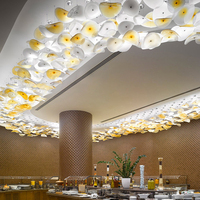 Lustre en verre fait main de fleur d'art moderne pièces projet lustre personnalisé