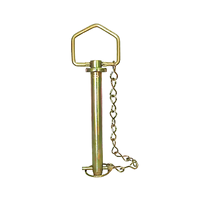 Pasador de Acero al Carbono de Alta Resistencia con Cadena y Grapas, Chapado en Zinc Amarillo, Honghao HH-4435, para Montaje Seguro de Ejes de Enganche