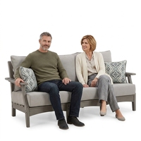 Ensemble durable en matériaux 100% recyclables, cadre imperméable, coussins sans entretien, trois places, mobilier de jardin moderne pour l'extérieur