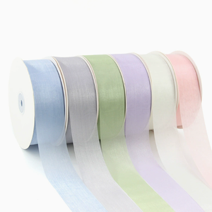 4cm silk milk thread semi-transparent snowgauze <b>ribbon</b> flower gift packaging bow-shaped clothing accessory jewelry piece - Product Image 2