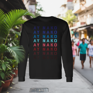 T-shirt a maniche lunghe Pinoy Expression, vestibilità comoda, abbigliamento casual - Product Image 3