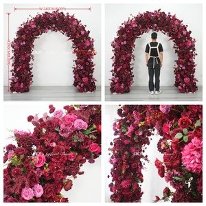 Arreglo de arco de flores de seda hecho a mano para bodas, arco para eventos, fondo de escenario - Product Image 3