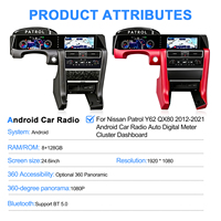 Navihua Nouveau Design 24.6'' Autoradio Android GPS DSP Multimédia Carplay Unité de Tableau de Bord Numérique pour Nissan Patrol Y62 QX80 2012-2021