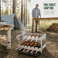 Grill de Jardin Automatique pour Kebab et Churrasco Brésilien, Rôtissoire Premium Santamaria
