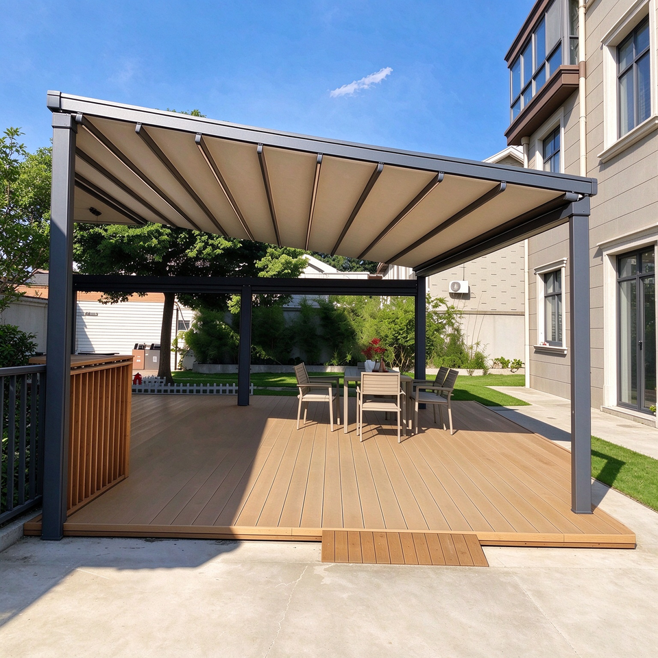 Protection Metre Motorized Retractable Aluminum Pergola Awning Waterproof Sun and Rain ...