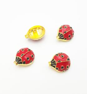 Accessori di abbigliamento bottoni cuciti a mano in metallo colorato squisito coccinella - Product Image 3