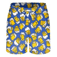 Shorts de bain pour hommes en maille extensible respirante de grande taille avec logo personnalisé, spandex/polyester