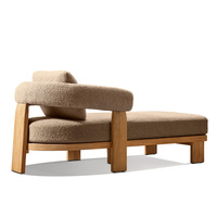 Lit de repos de luxe en teck massif pour patio et jardin, mobilier d'extérieur pour hôtel, complexe hôtelier et piscine, chaise longue
