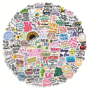 Fabricant de phrases de récompense Mots de motivation inspirants positifs Autocollants découpés en vinyle pour ordinateur portable Skateboard - Product Image 1