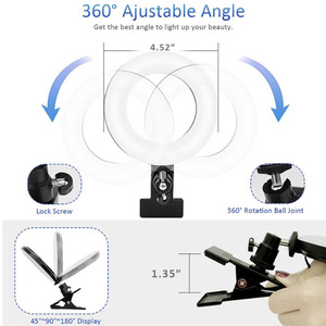 Milesng 16cm Ring Light Led Dual Color Temperature Desk Clamp Photography Lighting For Live Streaming Video Portrait - Product Image 3
