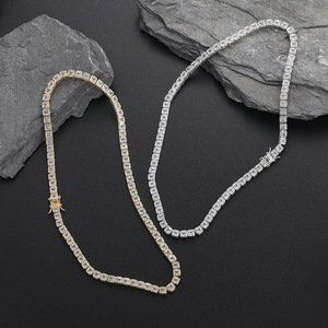 Cadena de tenis de circonio cuadrado encapsulado de 4 * 4 mm, con microincrustaciones de circonio en cobre, cadena de una sola fila, moda Tanjing - Product Image 3