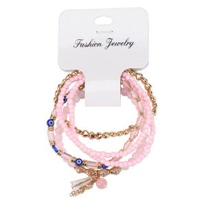 Bohemian Beaded Multi Layer <b>Anklet</b> With Tassel And Evil Eye Charm For Beach Vacation Women's Fashion Jewelry - Product Image 2