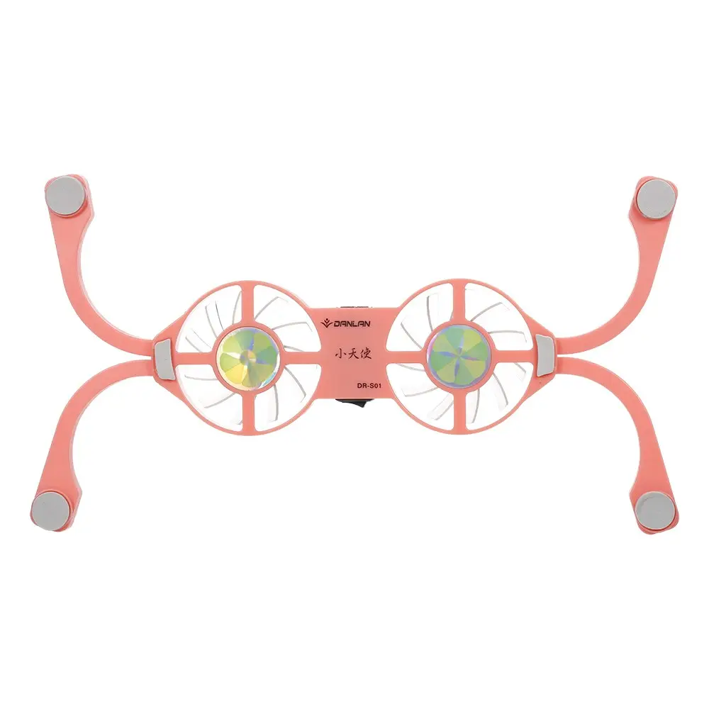 DR-S01 लैपटॉप शीतलक पैड तह पोर्टेबल ठंडा पैड यूएसबी संचालित नीले प्रकाश प्रभाव के साथ डबल प्रशंसकों ठंडा स्टैंड गुलाबी