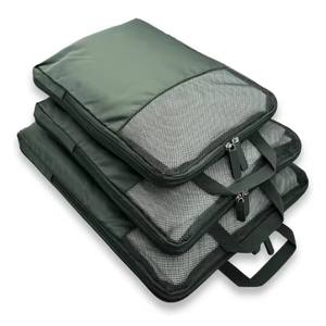 Organiseurs de voyage multifonctionnels personnalisables avec fermeture éclair bidirectionnelle, cubes de compression imperméables pour bagages, lot de <span class=keywords><strong>3</strong></span> - Product Image 4