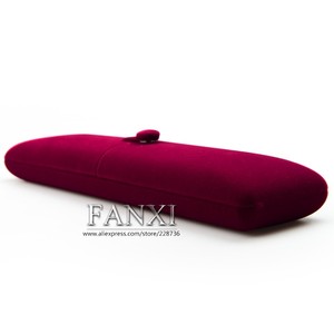 กล่องใส่เครื่องประดับกำมะหยี่สีแดงไวน์แบบพับได้ ยี่ห้อ FANXI จากผู้ผลิตจีน สำหรับคู่รัก กล่องใส่แหวนแต่งงาน พร้อมกระดุม - Product Image 5