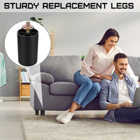 Patas Cilíndricas Roscadas de Plástico Resistente para Muebles de Dormitorio, Mesas de Comedor/Cocina