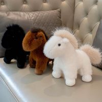 Année transfrontalière du cheval mascotte Super douce en peluche petite poupée de cheval marron avec doublure en maille cadeau d'animal en peluche pour enfants