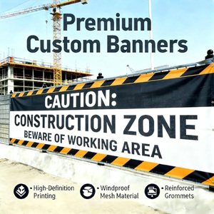 Malla de seguridad personalizada para construcción, pancarta perforada de poliéster de alta densidad resistente al viento para andamios en carreteras y señalización. - Product Image 1