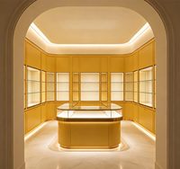 Présentoir et vitrine de luxe pour bijoux avec éclairage LED, couleurs personnalisables, construction durable pour les magasins de détail