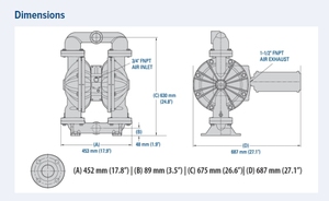 Pompe à double diaphragme à air comprimé Wilden PS830 2'' 51 mm en métal - Product Image 6