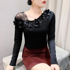 Moda Outono Novo Sexy Top Luz Luxo Flor Top - Product Image 4