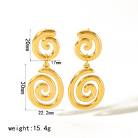 Boucles d'oreilles spirales bohèmes Gaovo, plaquées or 18 carats, en acier inoxydable hypoallergénique, bijoux de mode pour femmes, cadeau pour les fêtes