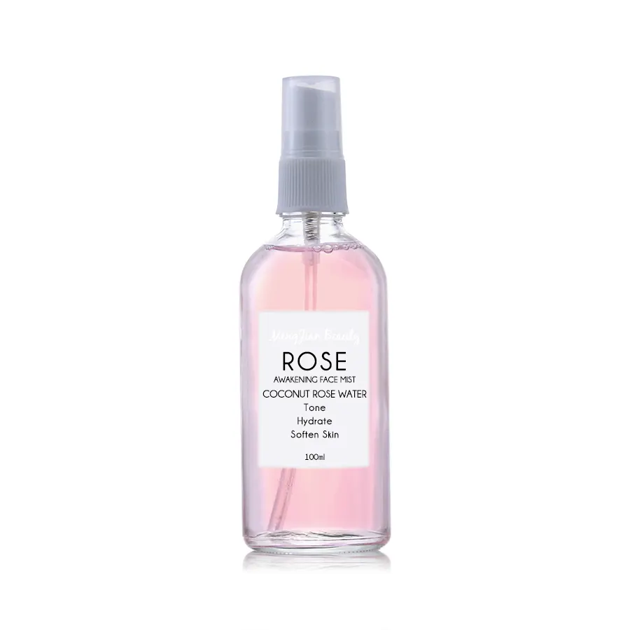 Private label facial coconut hyaluronic acid hydrating rose water mist