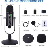 BAIFEILI 86A professionnel USB portable et enregistrement de bureau Microphone à condensateur Plug Play PC Gaming Podcasting Église Utilisation pour enfants