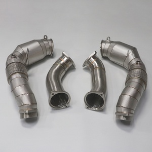 Collecteur d'échappement sport haute performance de 3 pouces en acier inoxydable avec bouclier thermique pour BMW X5M X6M F95 F96 S68 4.4T - Product Image 2