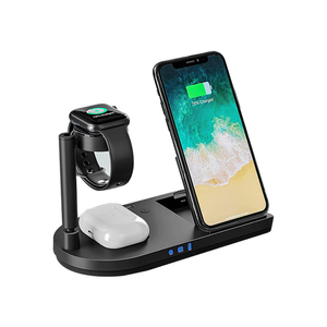 15W Smart Plug PD <span class=keywords><strong>Compatible</strong></span> 3-en-1 Cargador inalámbrico Carga rápida Cargador eléctrico de escritorio para iPhone <span class=keywords><strong>Android</strong></span> Smartphones - Product Image 2