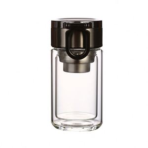 Tasse en verre borosilicate isolé, transparente, portable, design moderne, avec poignée, pour infuser le thé et séparer l'eau - Product Image 5