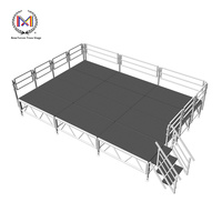 Échafaudage à cadre carré en alliage d'aluminium robuste, scène d'assemblage pour concert 1x2m