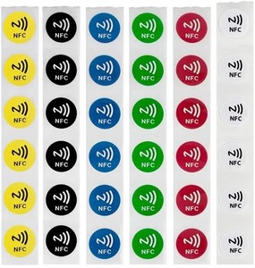 Etiqueta NFC de 13.56MHz, 7 <span class=keywords><strong>Bytes</strong></span>, 504 <span class=keywords><strong>Bytes</strong></span>, Chip UID Reescribible, Etiqueta/Adhesivo NTAG213/NTAG215/NTAG216, 25mm de Diámetro - Product Image 3