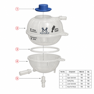 Réservoir d'expansion de liquide de refroidissement MANER 6Q0121407 pour Audi A1, Seat Ibiza, Skoda Fabia, VW Polo - Product Image 5