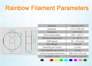 Sting3d Printing Macron Plus <span class=keywords><strong>Nouvelle</strong></span> <span class=keywords><strong>couleur</strong></span> Article 1.75mm Pla Rainbow 3d Filament Printer - Product Image 6