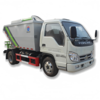 Nouveau camion à ordures compacteur Foton 4CBM 4x2 diesel, véhicule de collecte des déchets à chargement automatique