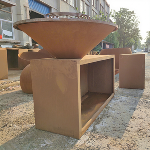 Moderna Estufa de Leña Premium Grande para Jardín y Camping, de Acero Corten, con Encendido Automático y Fuego Ajustable - Product Image 1