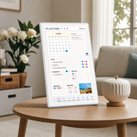 Layar Kalender Digital Pintar Android 21,5 Inci, Terpasang di Dinding, Layar Sentuh, Android 15, Sinkronisasi Google Calendar, Dapat Disesuaikan