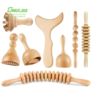 Autres produits de massage Maderoterapia Cellulite Pink Wood Therapy Set Tools