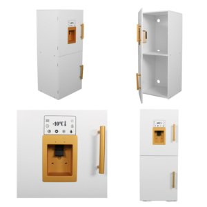 Ensemble de jouets de cuisine en bois pour enfants Toddlers <span class=keywords><strong>Chef</strong></span> Pretend Wood Play Kitchen avec accessoires Machine à glaçons Micro-ondes avec casseroles Poêle incluse - Product Image 2