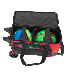 Hot <strong>Sale</strong> Double 2 Ball Double Roller <strong>Bowling</strong> <strong>Bag</strong> Separate Shoe Compartment Large Capacity Accessory - Product Image 4
