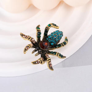 Vintage Cat Eye Spider Broche Coloré Strass Exagéré Insecte <span class=keywords><strong>Pin</strong></span> Rétro Partie & Costume Accessoire - Product Image 4