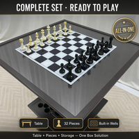 Table d'échecs moderne de luxe à hauteur réglable avec base sur pieds, table de jeu élévatrice personnalisable en couleur pour le divertissement à domicile