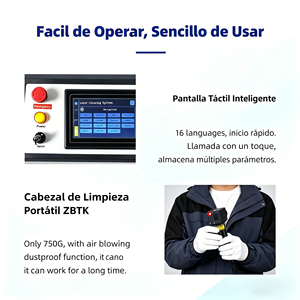Limpiador láser de fibra refrigerado por aire para madera, metal, acero inoxidable, piedra, aluminio, vidrio y óxido, eliminación de pintura - Product Image 4