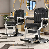 Vintage Roter Friseurstuhl Schwerlast-Hydraulik-Friseurstuhl Verstellbarer Barbierstuhl für Herren Friseursalon-Ausstattung